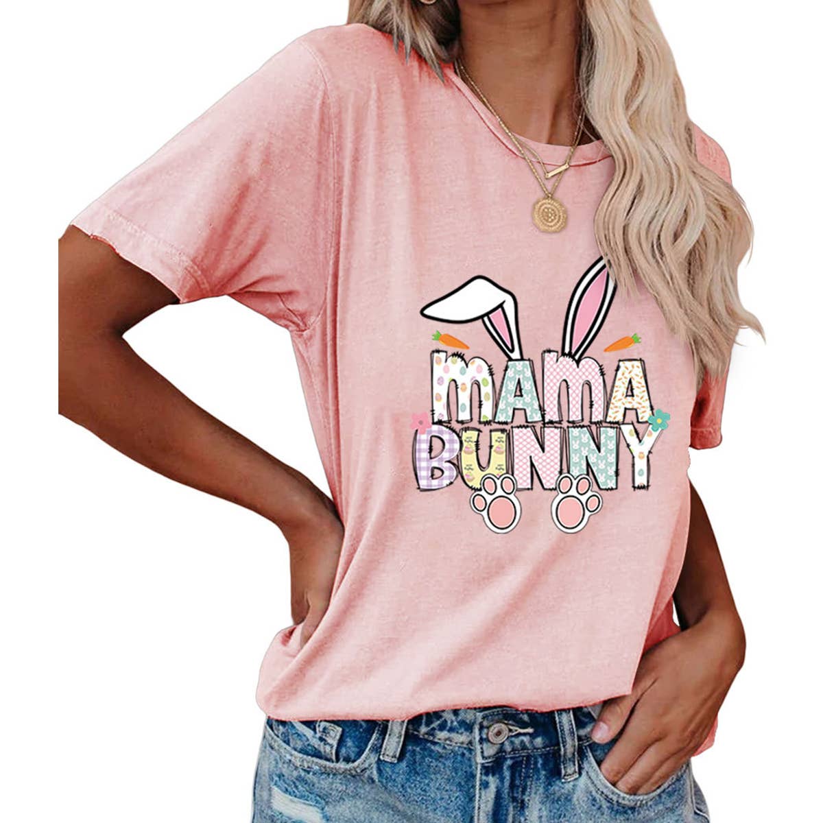 EASTER PULLOVER ROUND NECK FASHION PRINTED T SHIRT_CWTTS0855