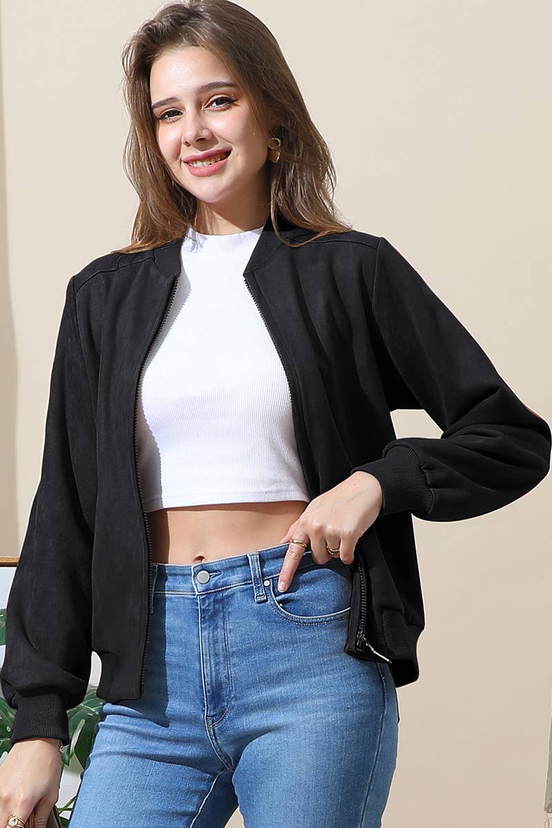 CWOJA706-P_WATERFALL FAUX SUEDE ZIP-UP WESTERN BOBMER JACKET