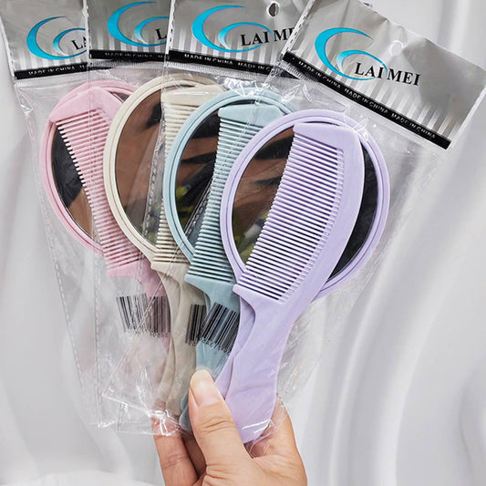 CHILDREN HANDLE 2-PIECE MIRROR COMB SET