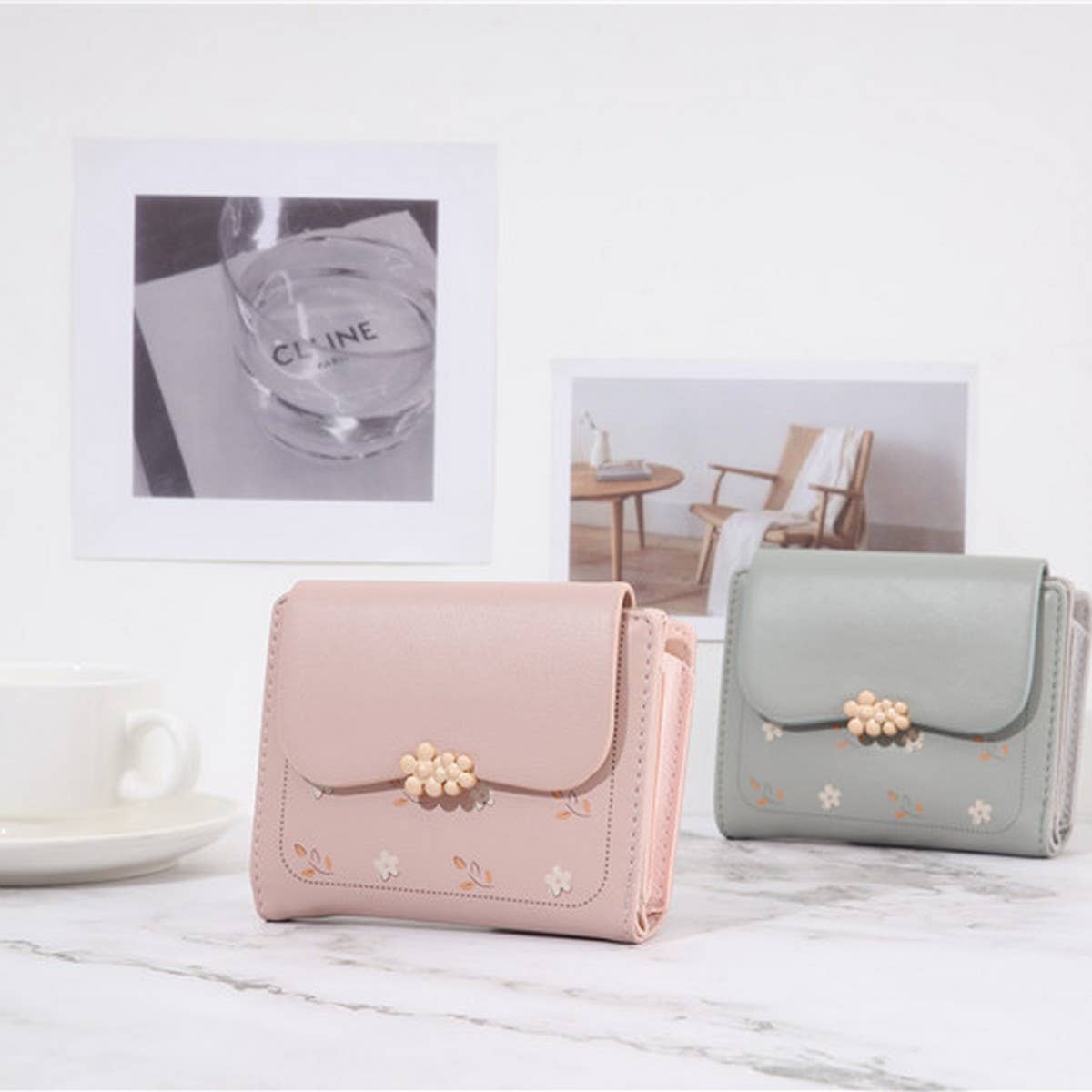 FLORAL TRI-FOLD COIN PURSE_CWAB2336