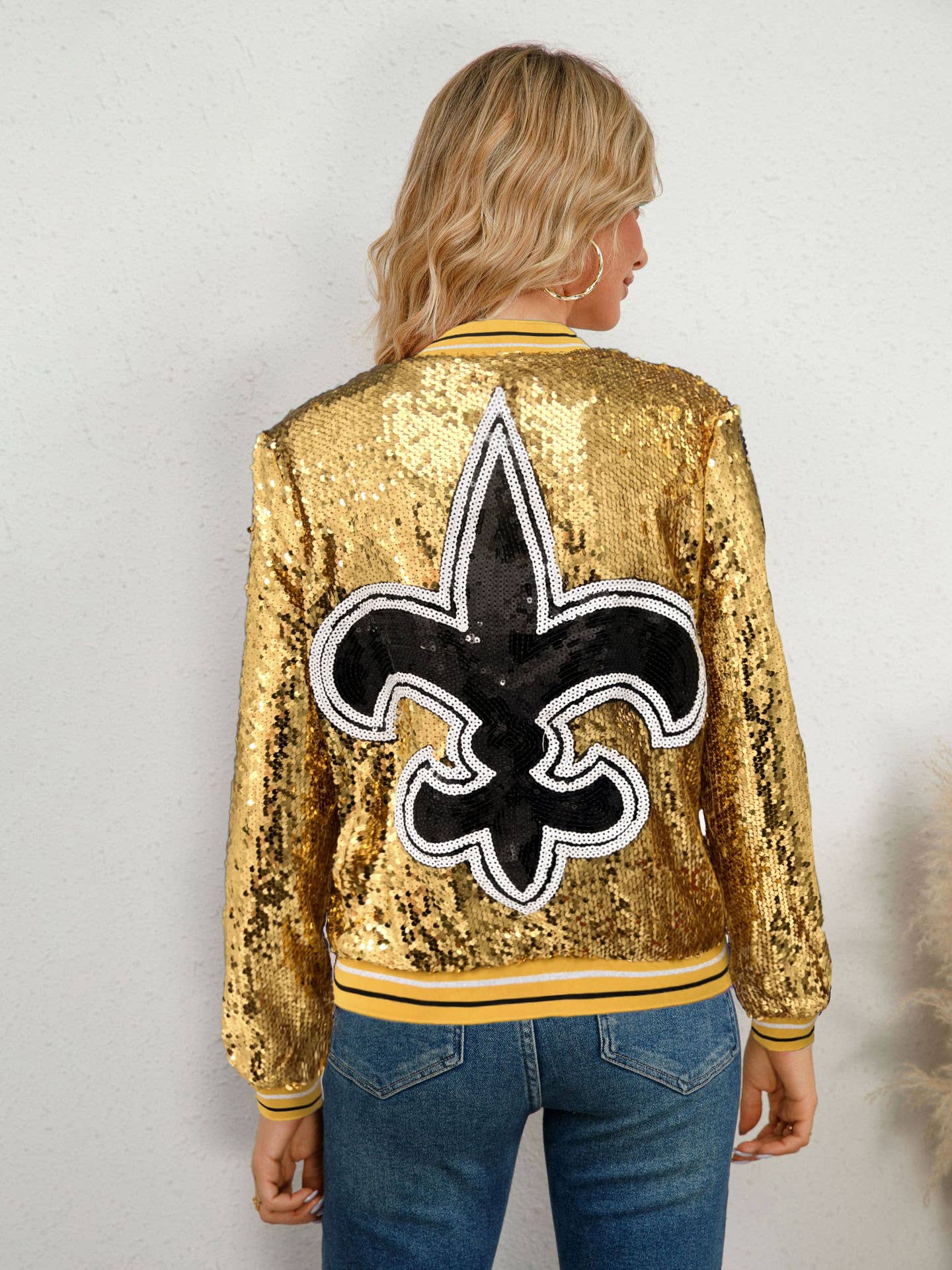 STYLE SHORT SEQUIN JACKET WITH CARDIGAN JACKET