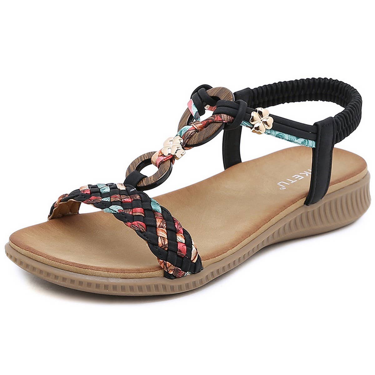 BOHEMIAN RETRO STYLE THICK SOLE FLAT SANDALS_CWSHS0521
