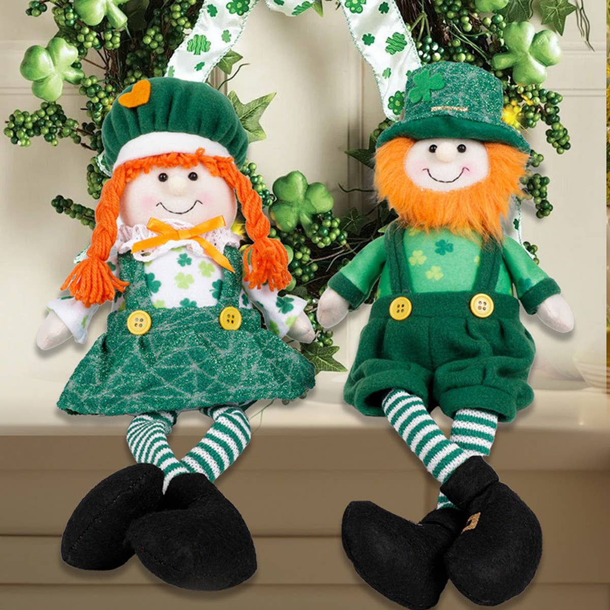 ST. PATRICK'S DAY LONG-LEGGED RUDOLPH DOLL ORNAMENT_CWMM3440