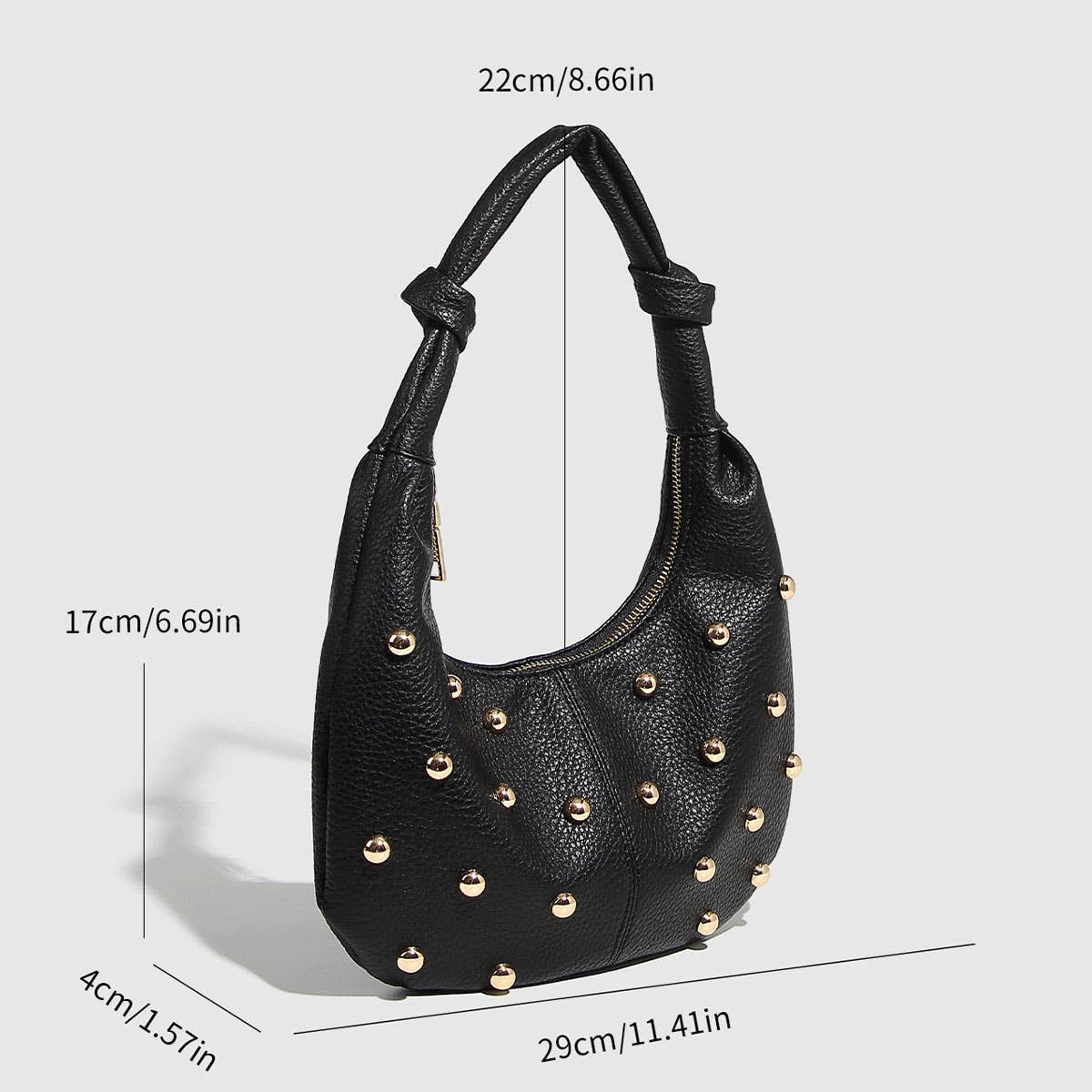 Metallic Studded  Shoulder Bag for Women_CWAB5680