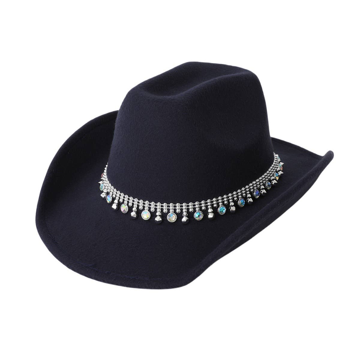 Unisex Western Cowboy Hat with Colorful Rhinestones_CWAH3644