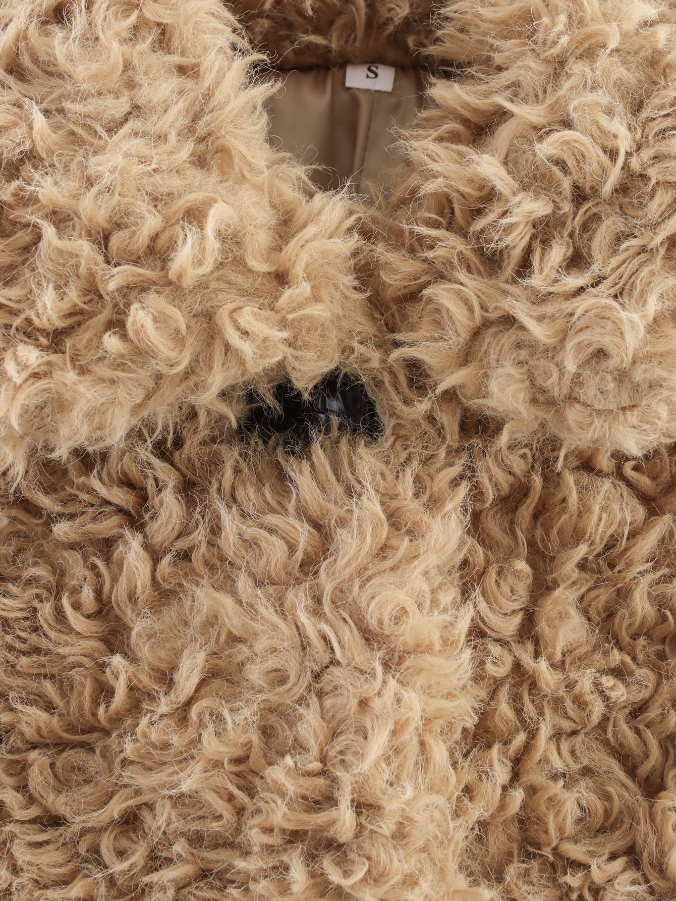 Lapel long-sleeved single-breasted faux fur coat