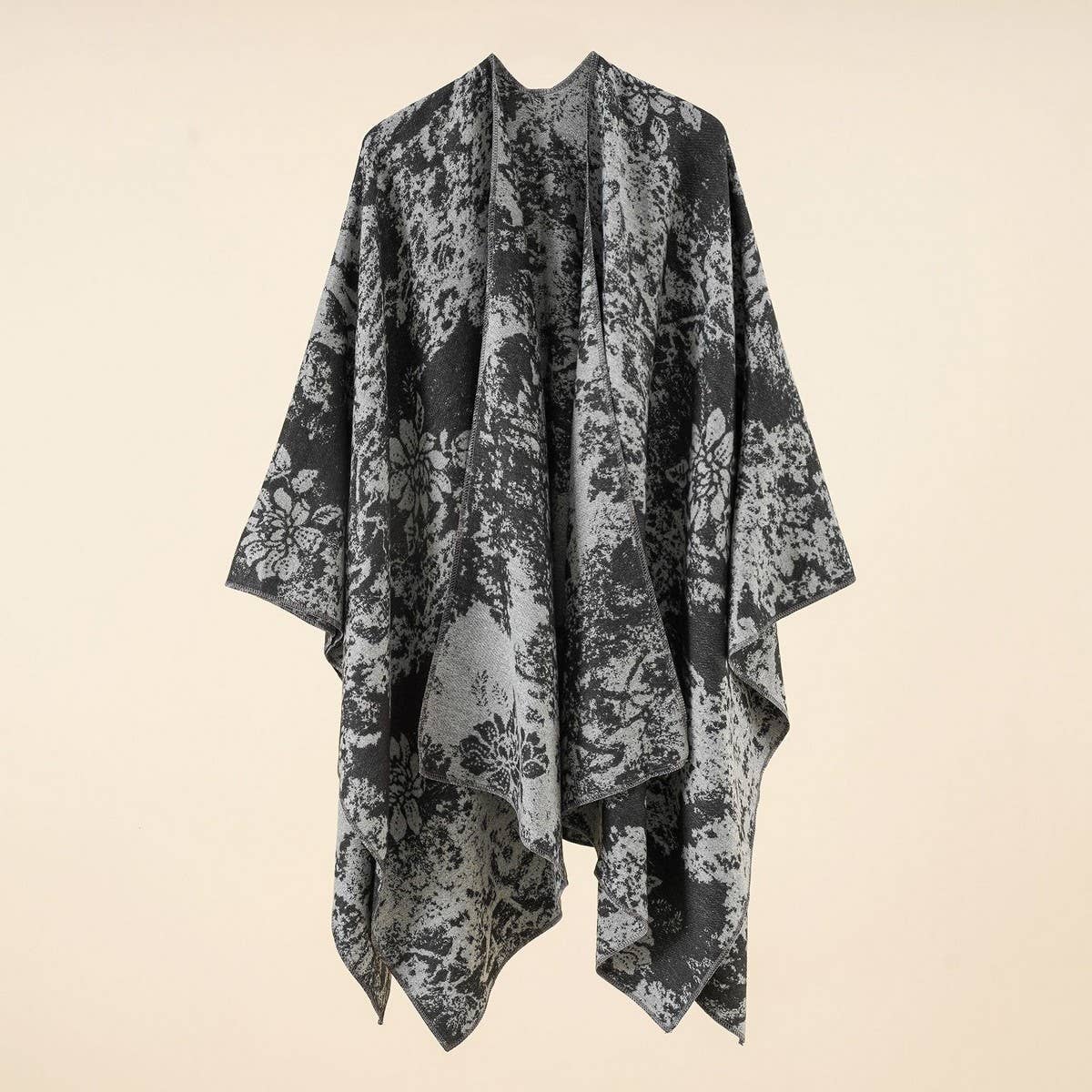 NEW FASHION RETRO FLORAL SLIT SHAWL FOR WOMEN