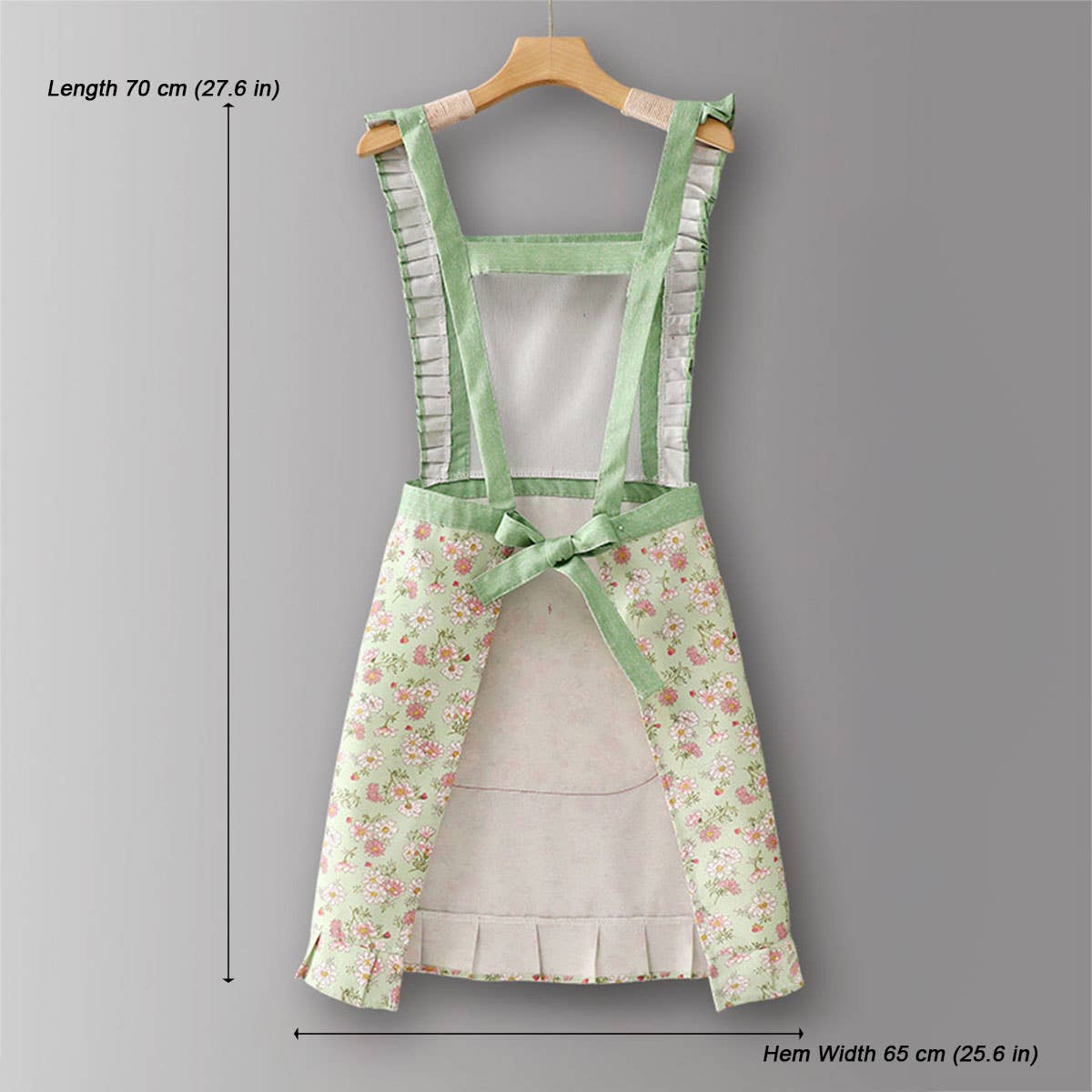 Cute Floral Canvas Apron for Women with Straps
