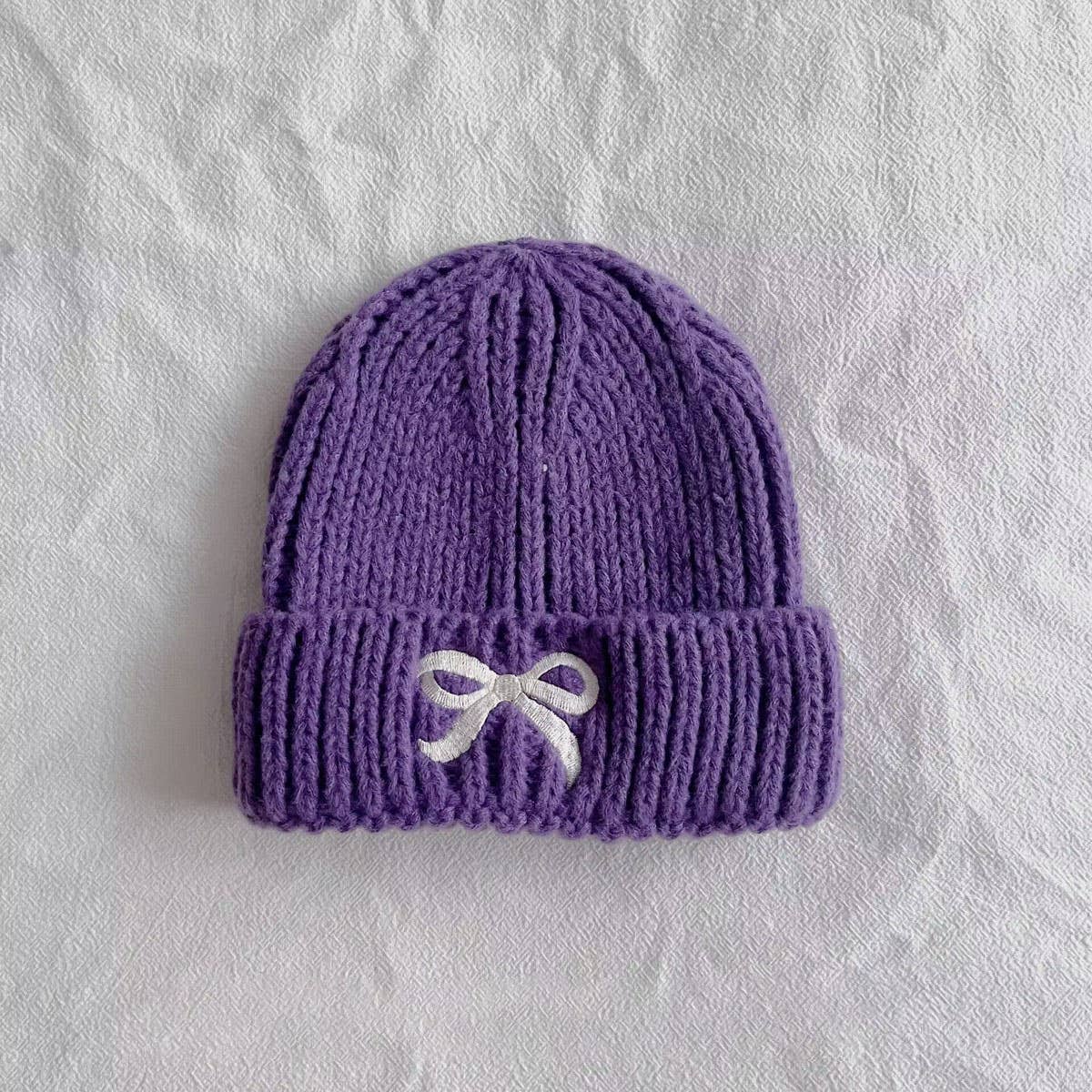 PERSONALIZED BOW CHILDREN'S WARM KNITTED HAT_CWAH2927