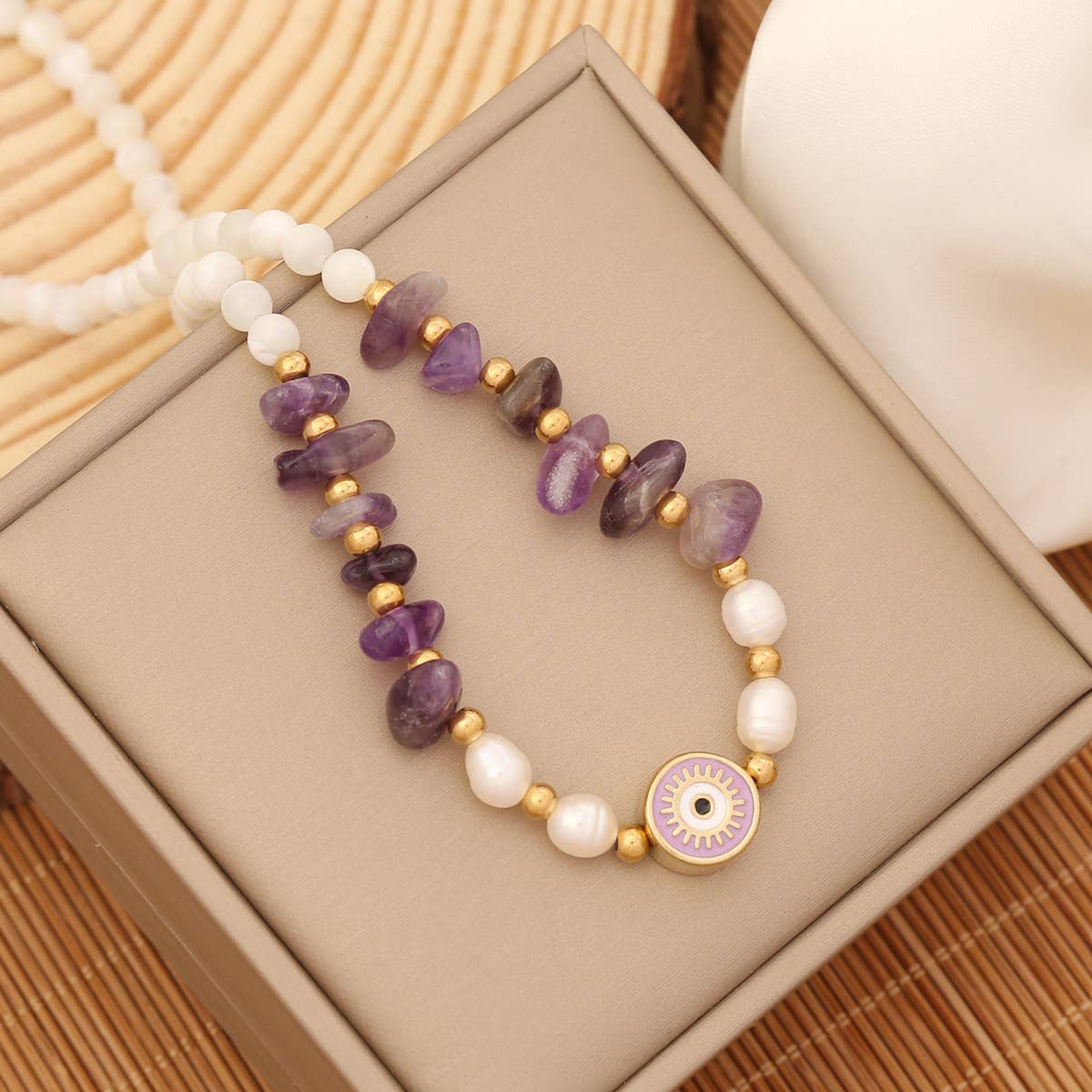 FASHION EYE PENDANT NATURAL STONE NECKLACE_CWAJE0651
