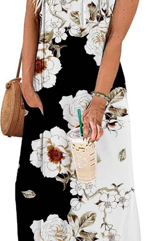 CWDMD5906_SLEEVELESS FLORAL PRINT PULLOVER MAXI DRESS
