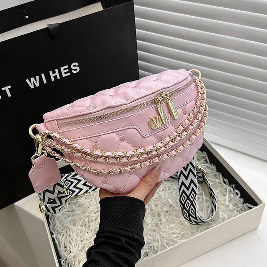 DIAMOND ZIPPER CASUAL CHEST BAG_CWAB2080
