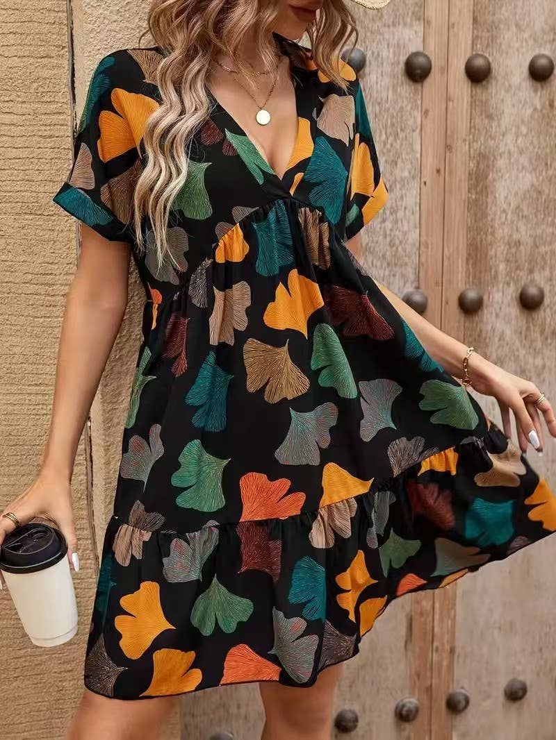 Stylish and elegant printed cotton silk dress