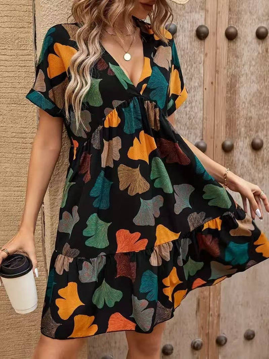Stylish and elegant printed cotton silk dress