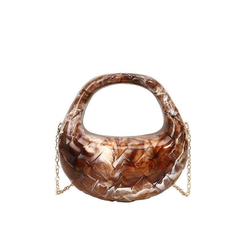 Diamond-shaped shiny single-shoulder underarm bag