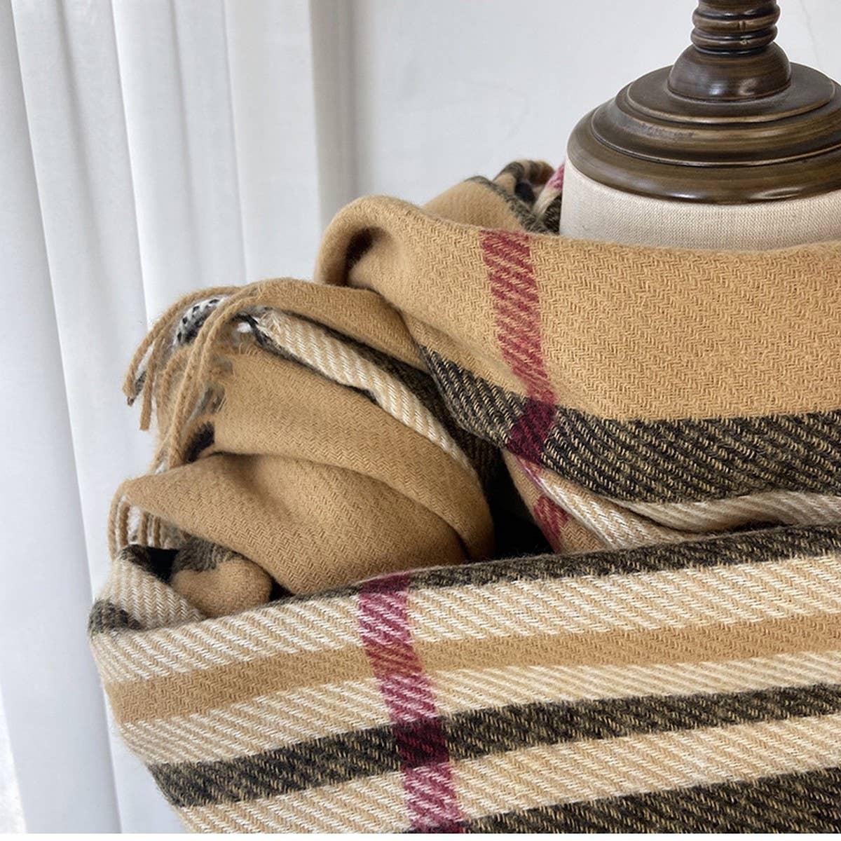 Plaid Scarf ??Warm Fringe Winter Wrap_CWASC1467