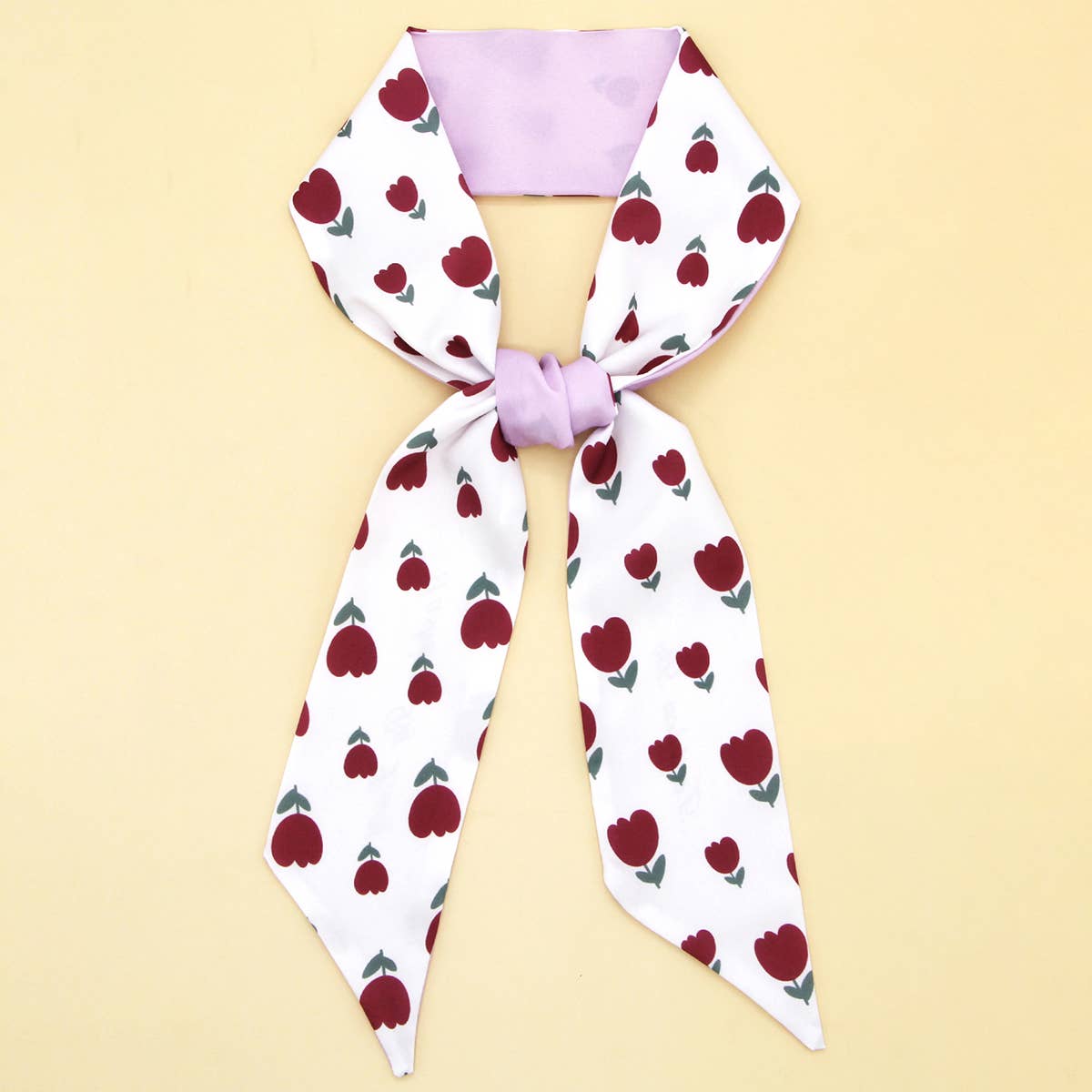 Floral Letter Twilly Scarf for Hair & Bag Accessor