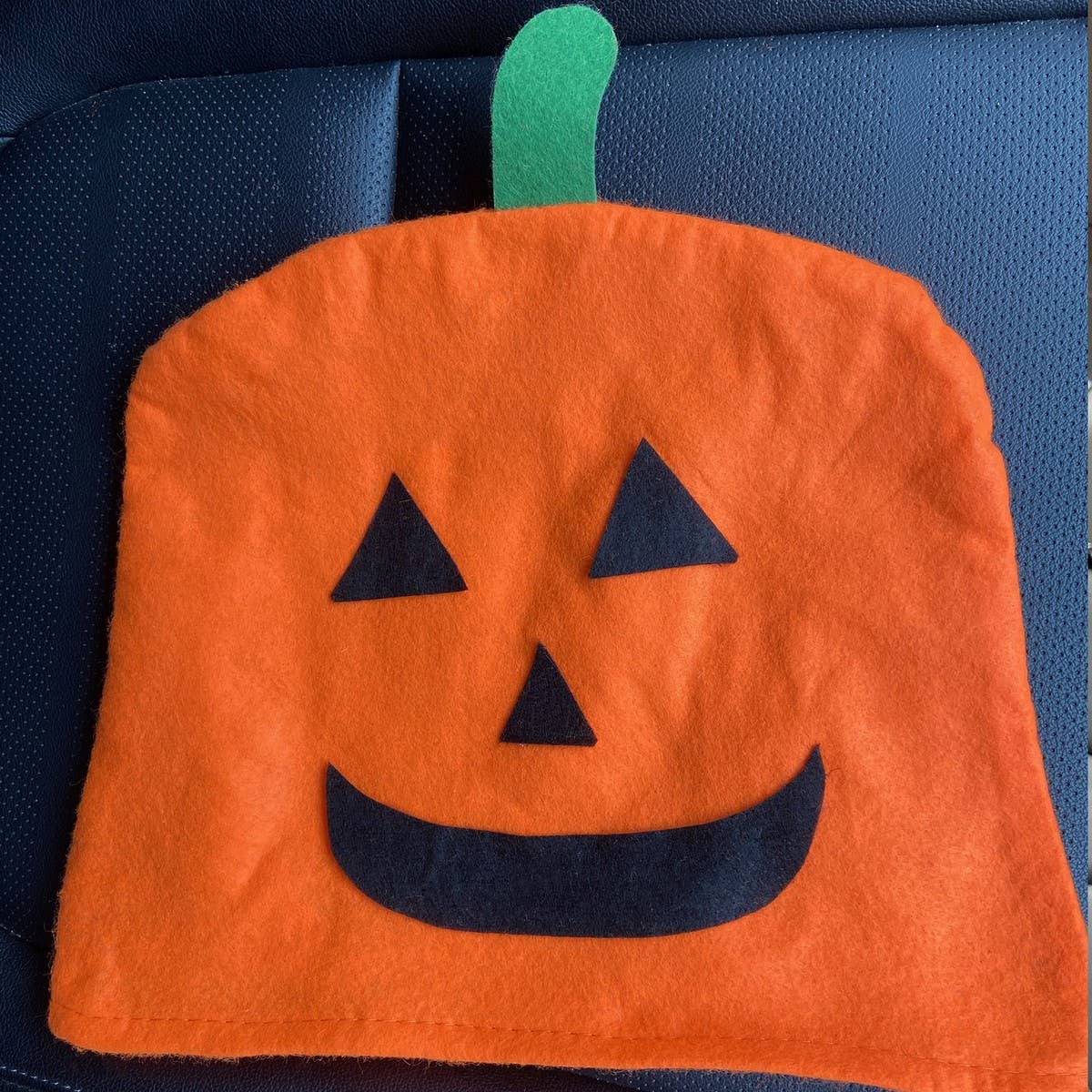 CWMM9546_HALLOWEEN DECORATED PUMPKIN CAR CHAIR COVER