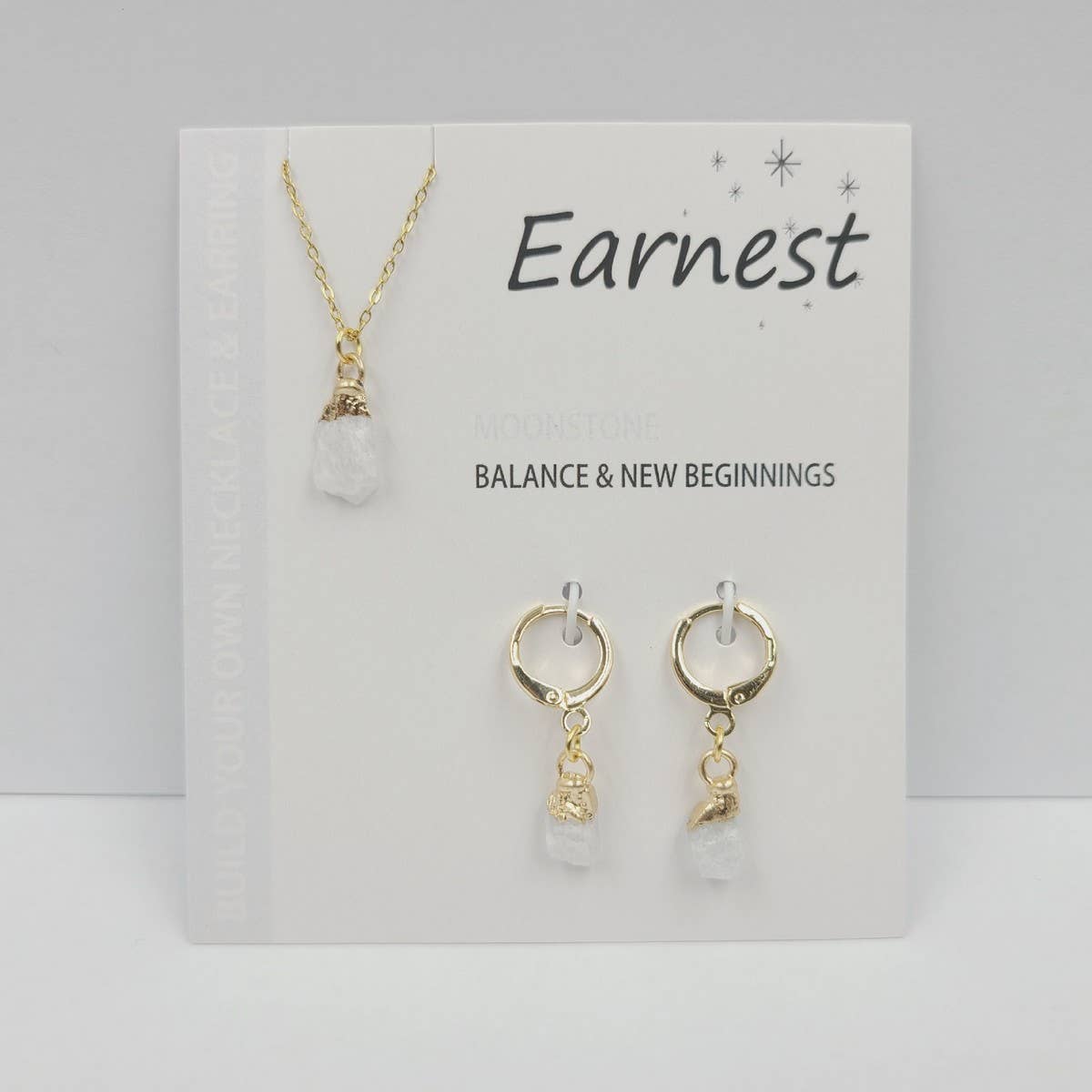 NATURAL STONE NECKLACE AND EARRING SET