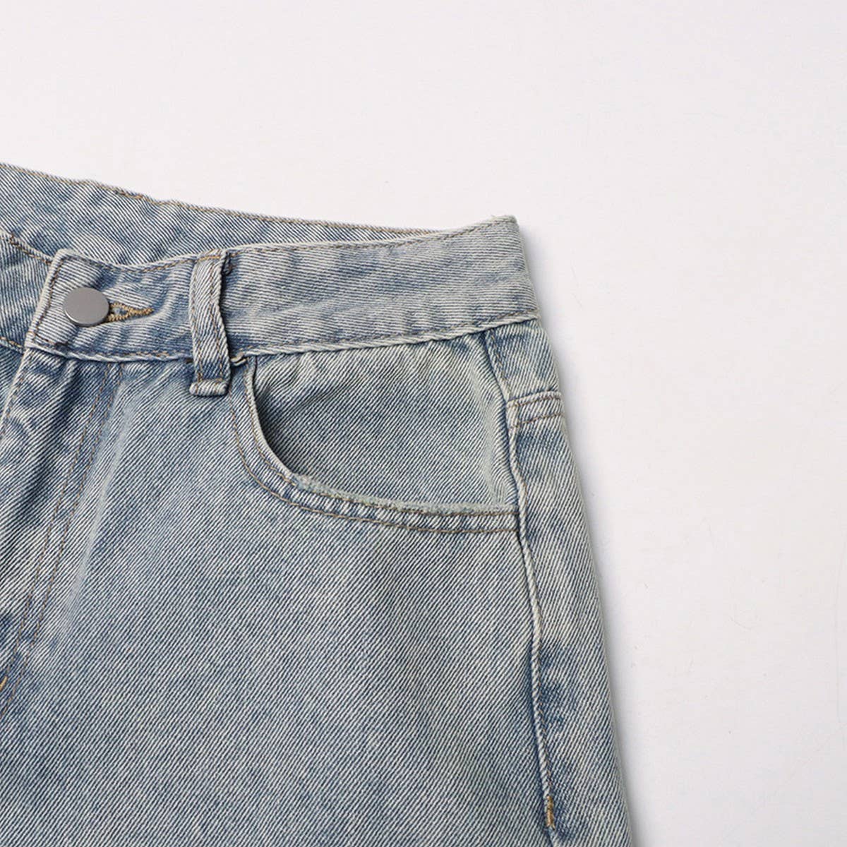 HIGH WAISTED STUDDED PEARL STRAIGHT LEG JEANS