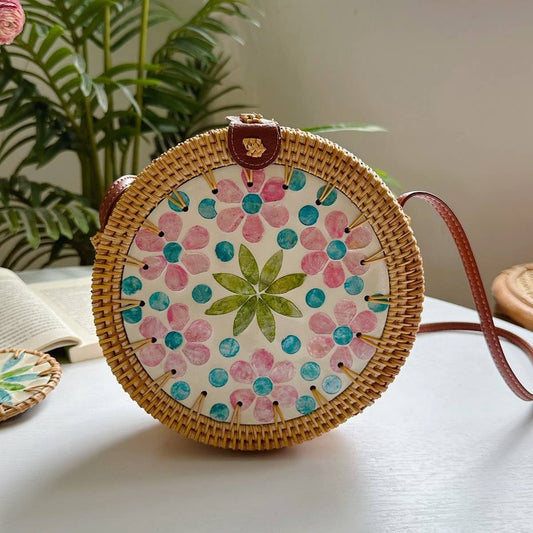 WOVEN COLORFUL SHELL SHOULDER CROSSBODY BAG_CWMM4546