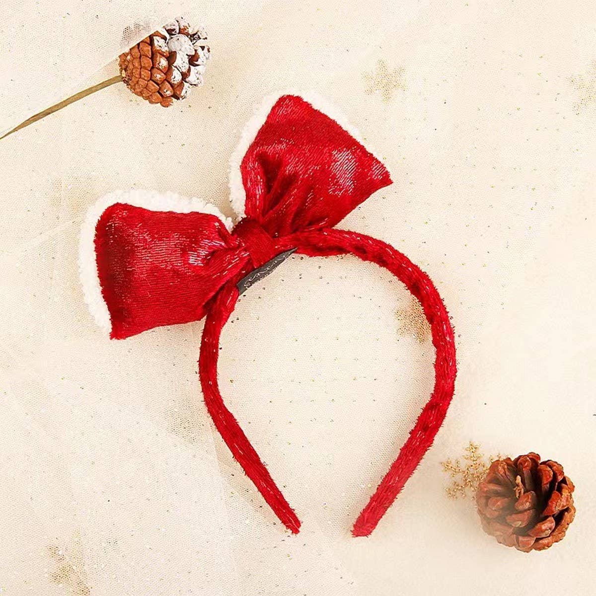 BOW CUTE PLUSH CHRISTMAS HEADBAND HAIRPIN_CWAHA3409