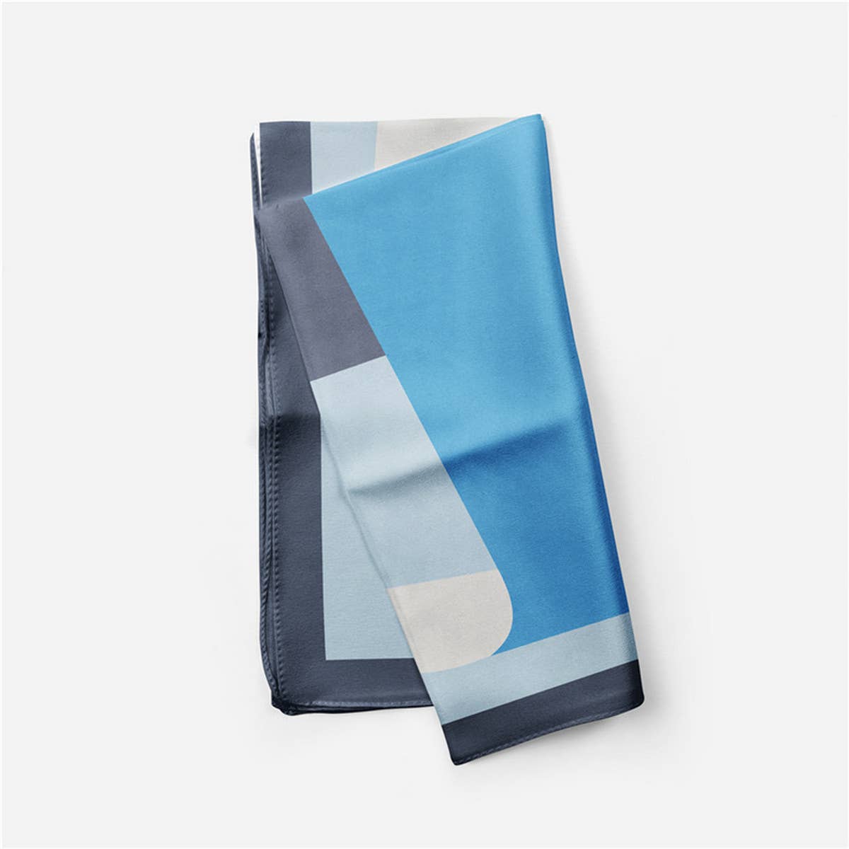 Geometric Print Reversible Satin Scarf for Summer
