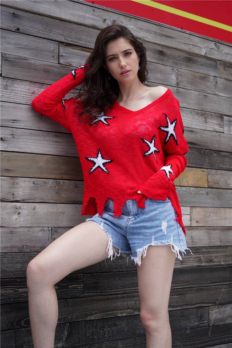 CREW NECK JUMPER GEOMETRIC LOOSE SWEATER_cwoswl2313