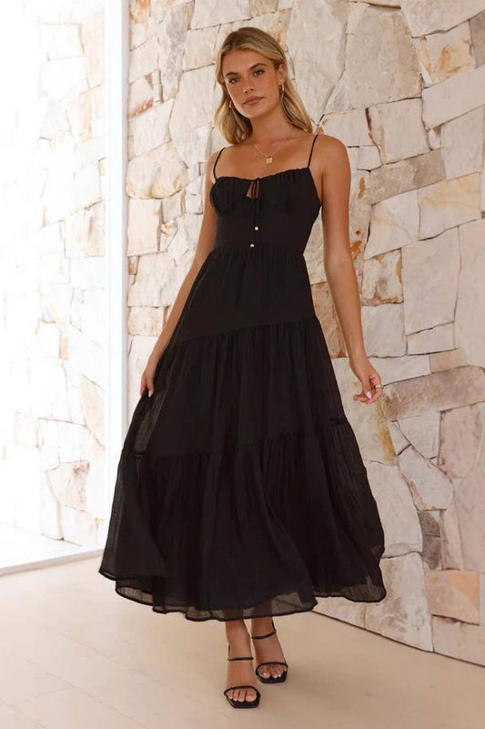 CWDMD5650_SLEEVELESS BACKLESS TIE STRAP MAXI FLARE DRESS