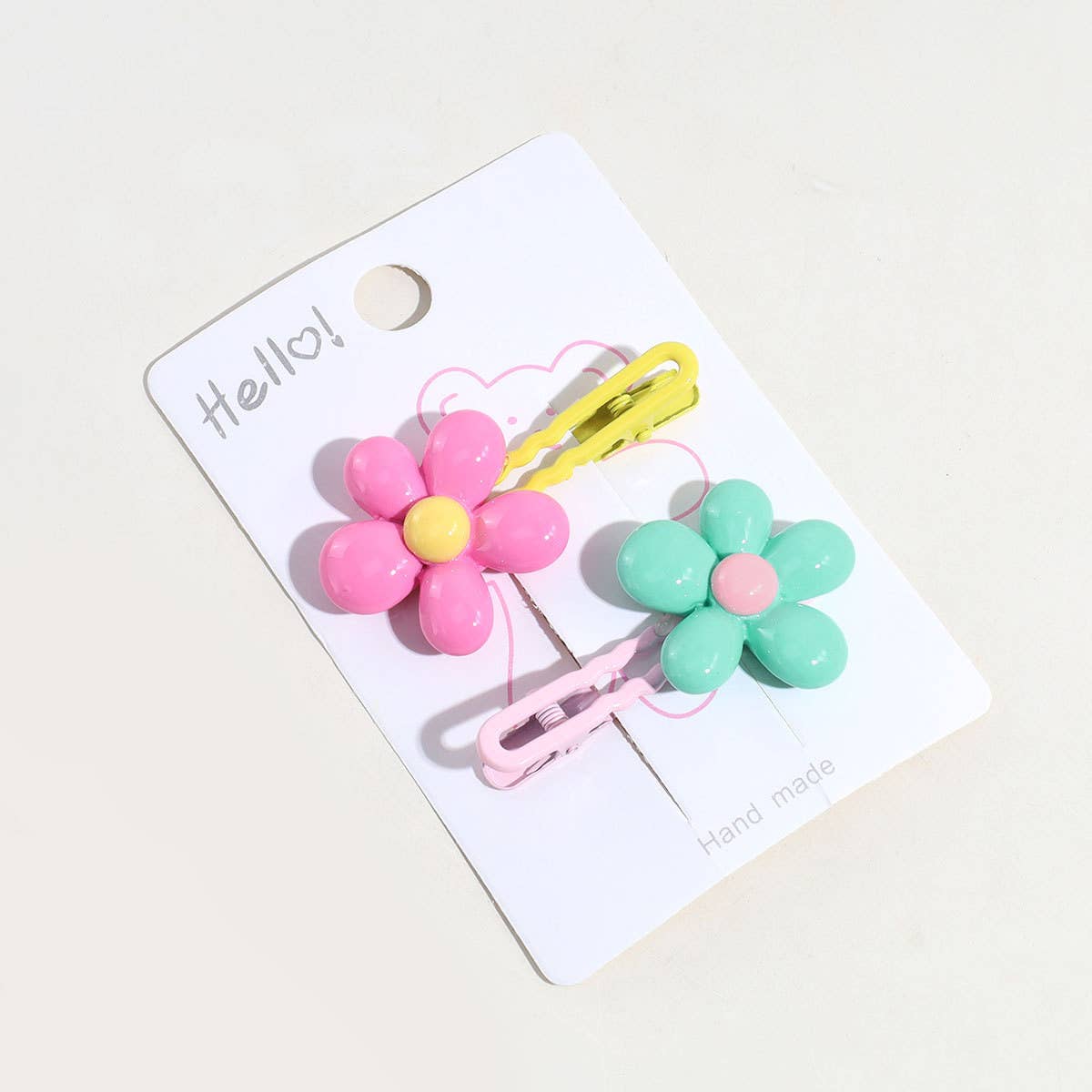 GEOMETRIC COLORFUL FLOWER HAIRPIN