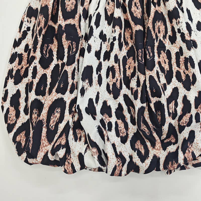 Patchwork U-neck leopard print halter dress