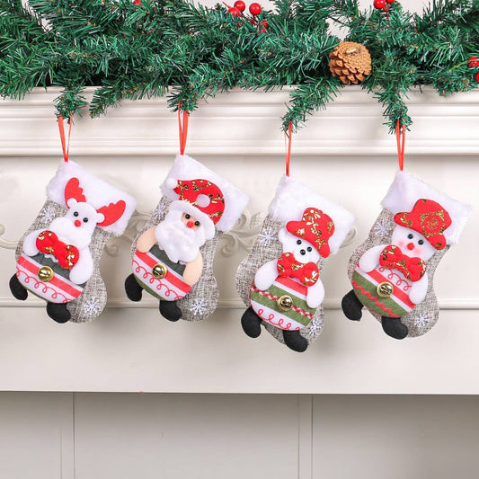 CHRISTMAS CARTOON PLUSH DOLL SOCKS CANDY GIFT BAG