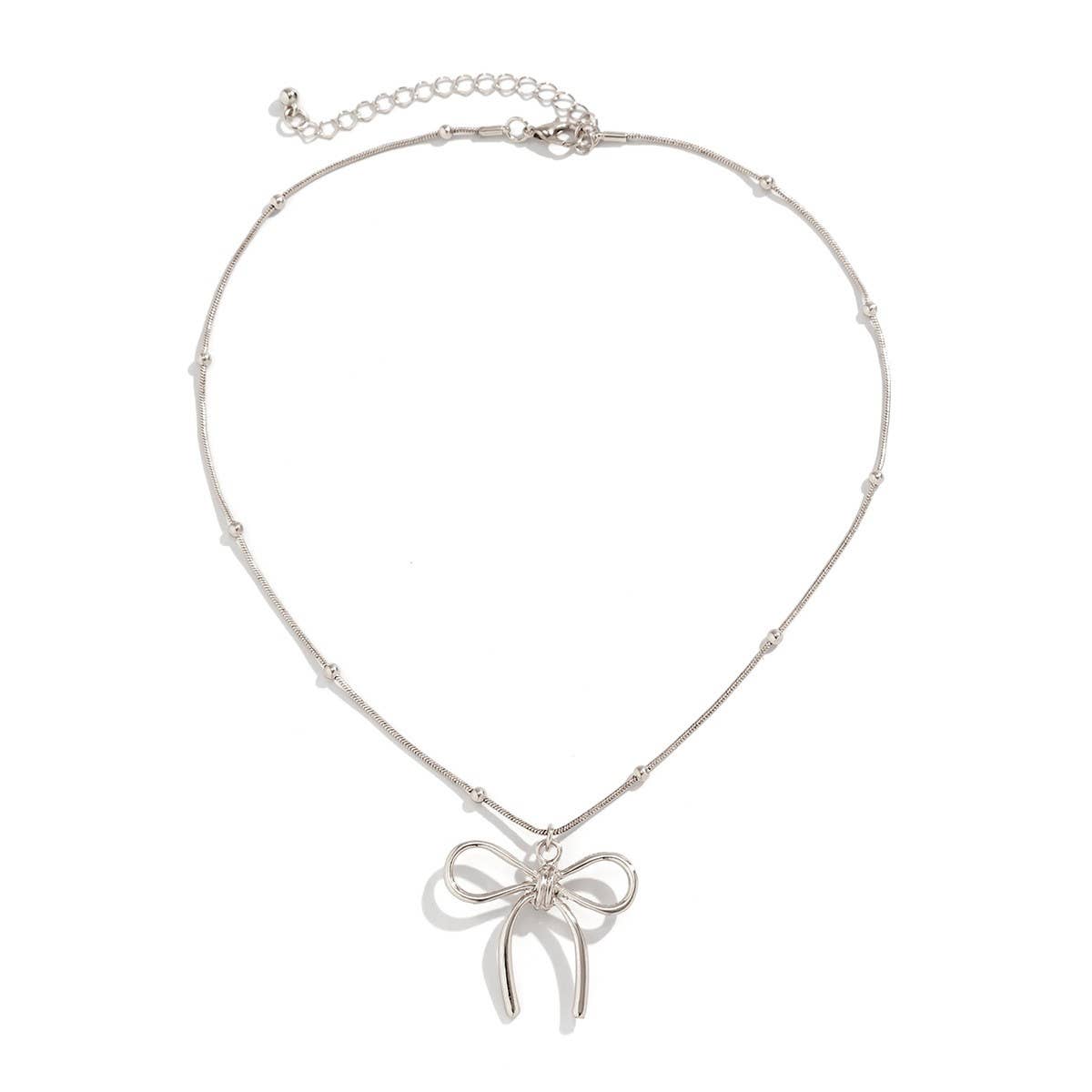 HOT SELLING BLACK BOW BEADED NECKLACE