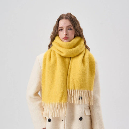 32% Wool Blend Colorblock Scarf - Soft Winter Styl_CWASC2368