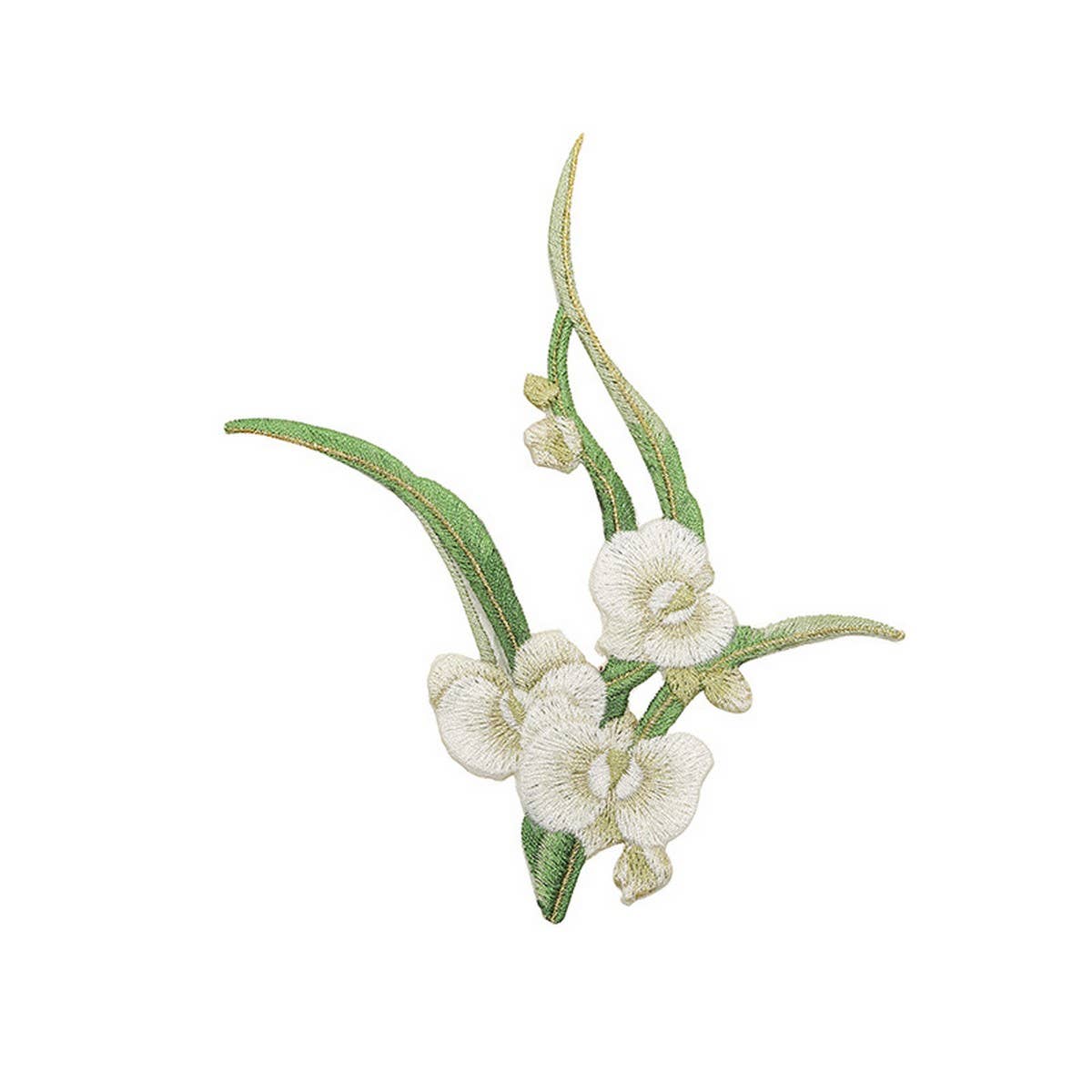 Orchid Embroidered Iron-On Patch for Fabric Repair_CWMM5918