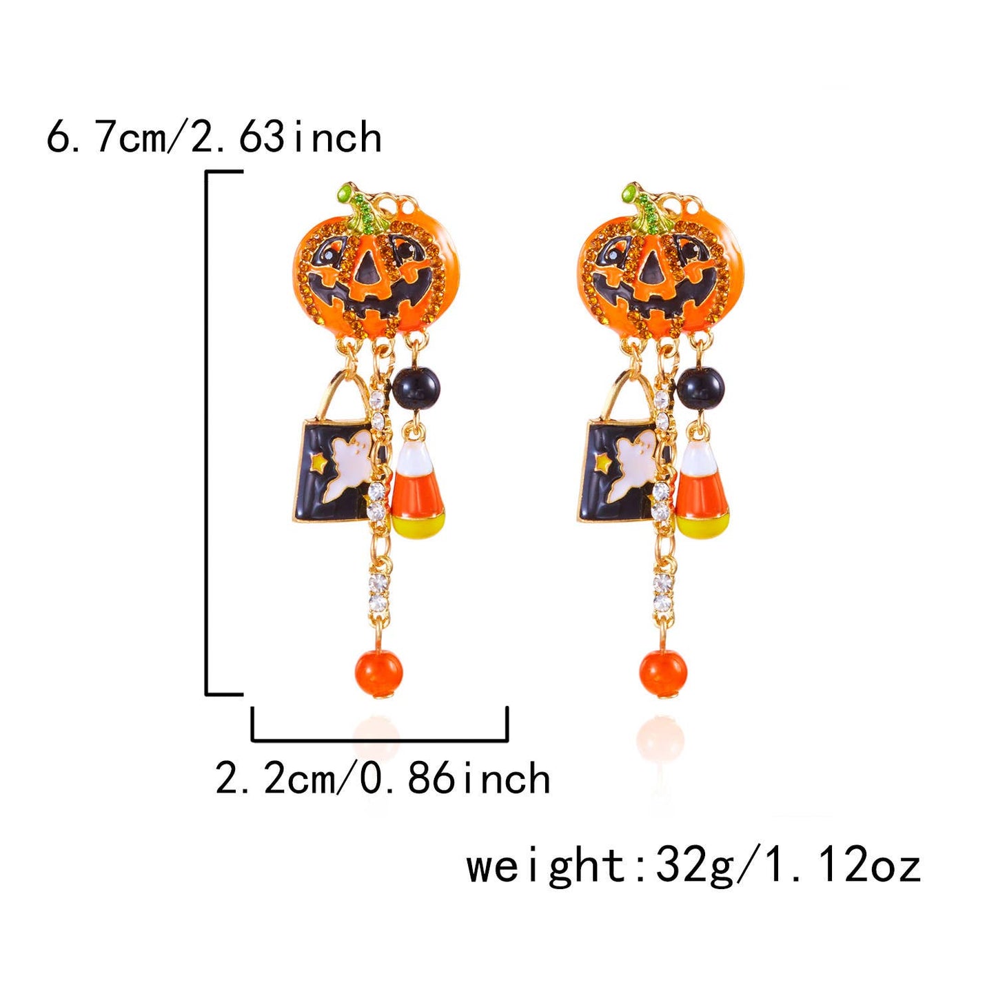 Creative Ghost Pumpkin Drop Earrings for Women_CWAJE05623