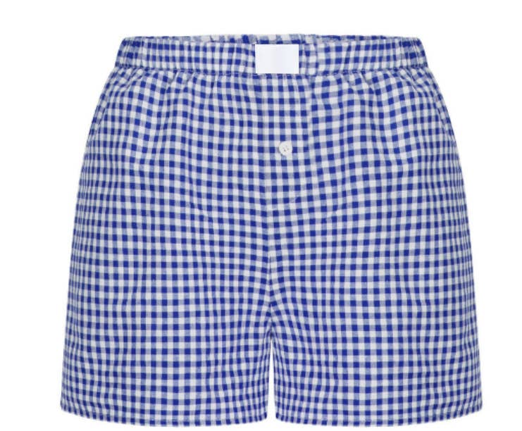 Retro plaid casual high-waisted loose shorts