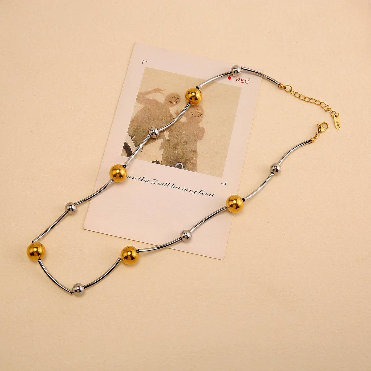 Two-Tone Gold & Silver Stainless Steel Necklace