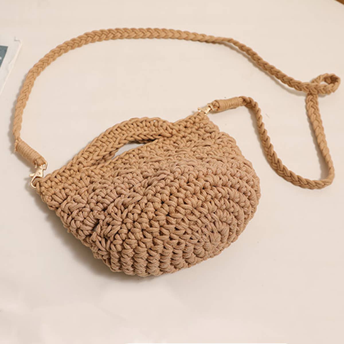 CROSSBODY HOLLOW COTTON WOVEN BAG BEACH BAG_CWAB1860