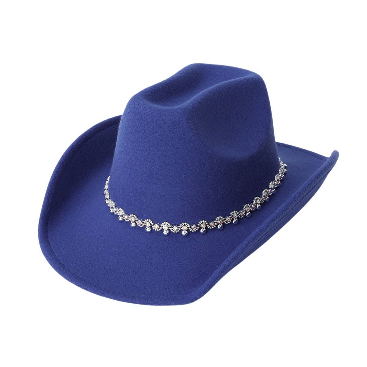 Sequin Spiral Western Felt Hat with Curved Brim_CWAH3645
