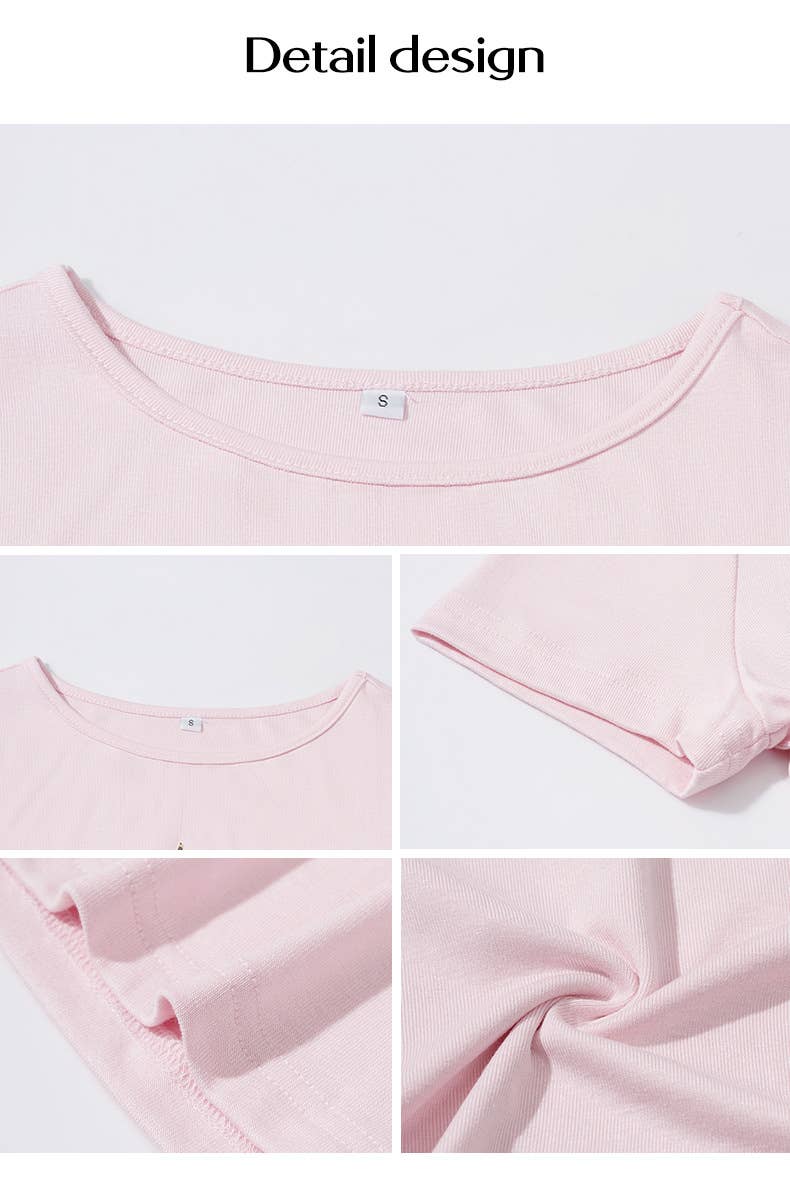 Sexy waisted leopard print round neck T-shirt