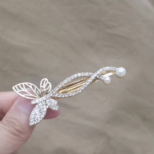 BUTTERFLY HAIRPIN RHINESTONE DUCKBILL CLIP_CWAHA4781