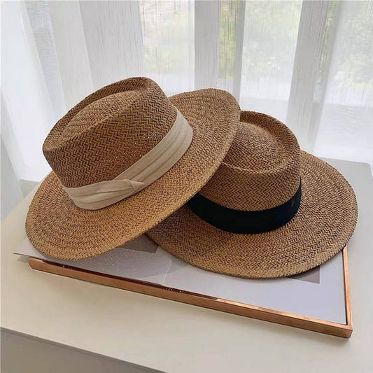 BEACH VACATION SUN FEDORA STRAW HATS FOR WOMEN_CWAH1151
