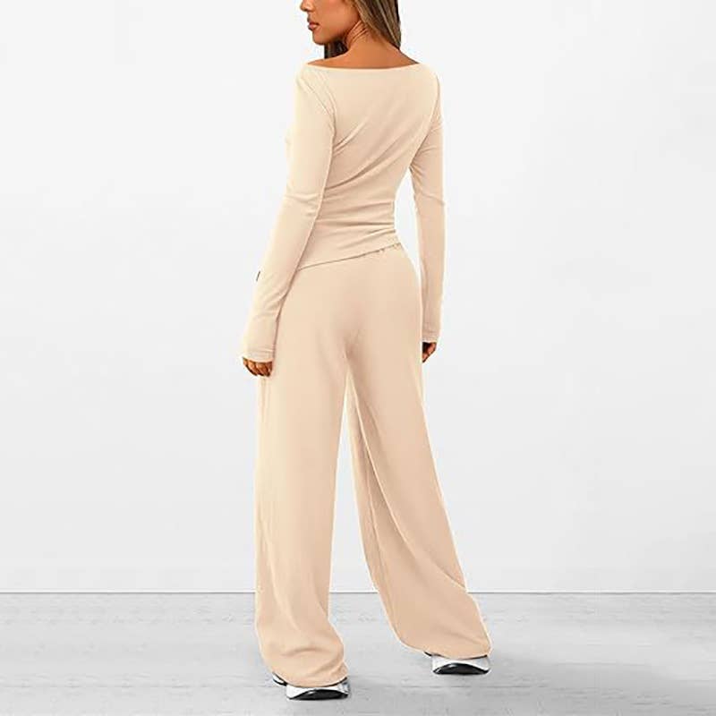 ASYMMETRICAL JACKET AND TROUSERS TWO-PIECE SET