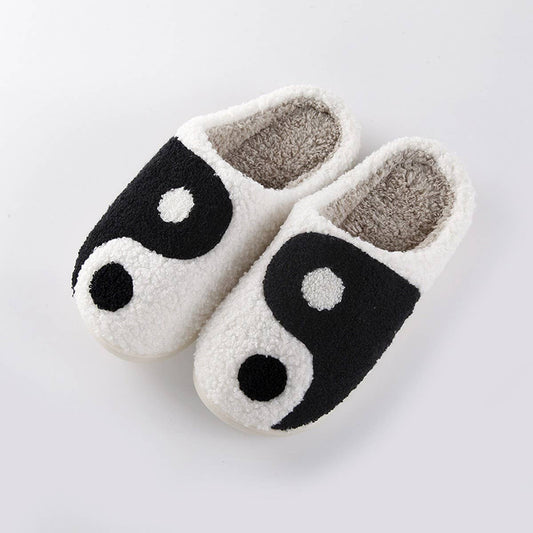 YINYANG PATTERN WINTER INSULATION COTTON SLIPPERS_CWSHS0463