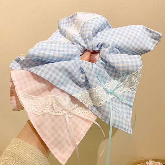 LACE BOW SQUARE SCARF HAIRBAND HAIR ACCESSORY