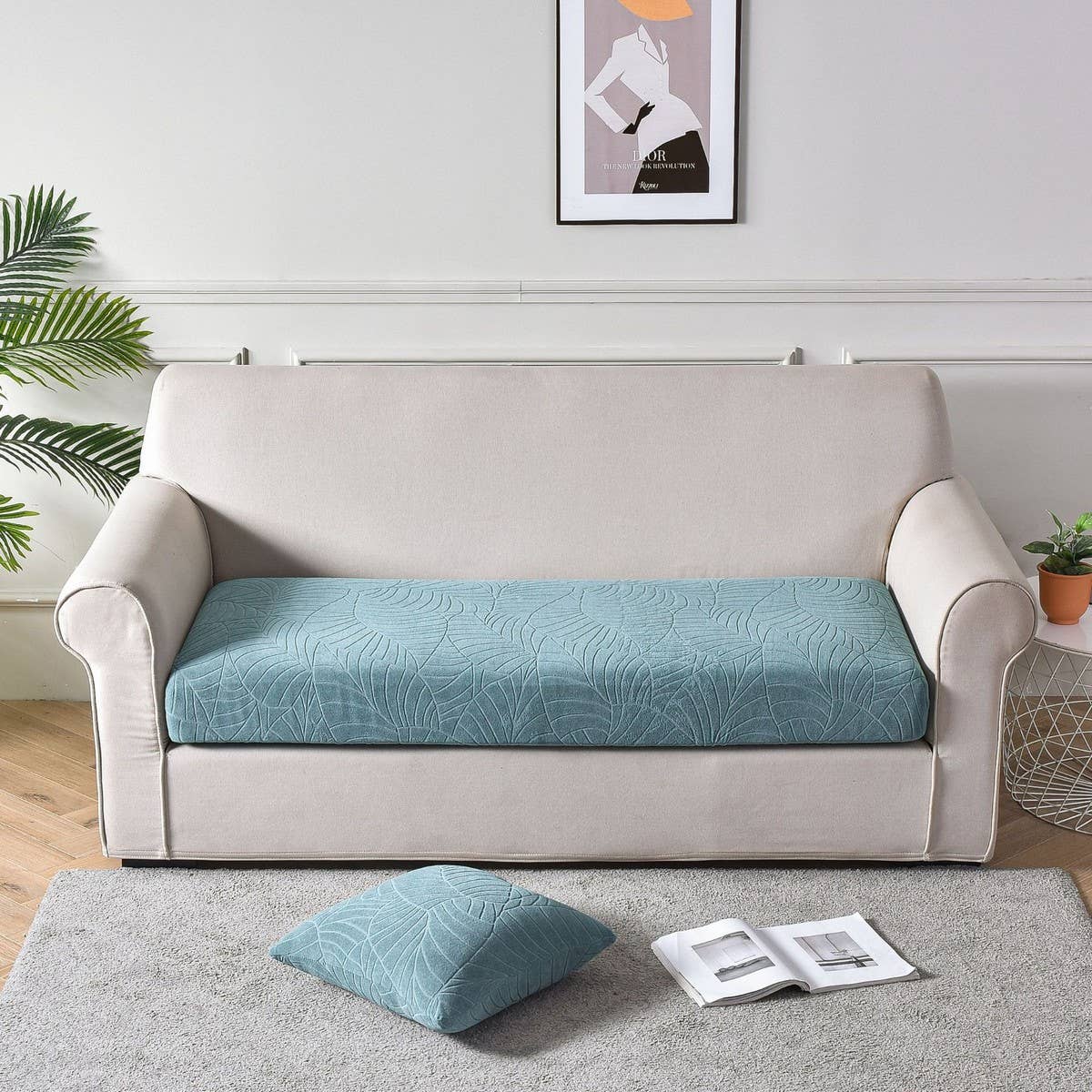 Waterproof Stretch Sofa Cover Solid Jacquard
