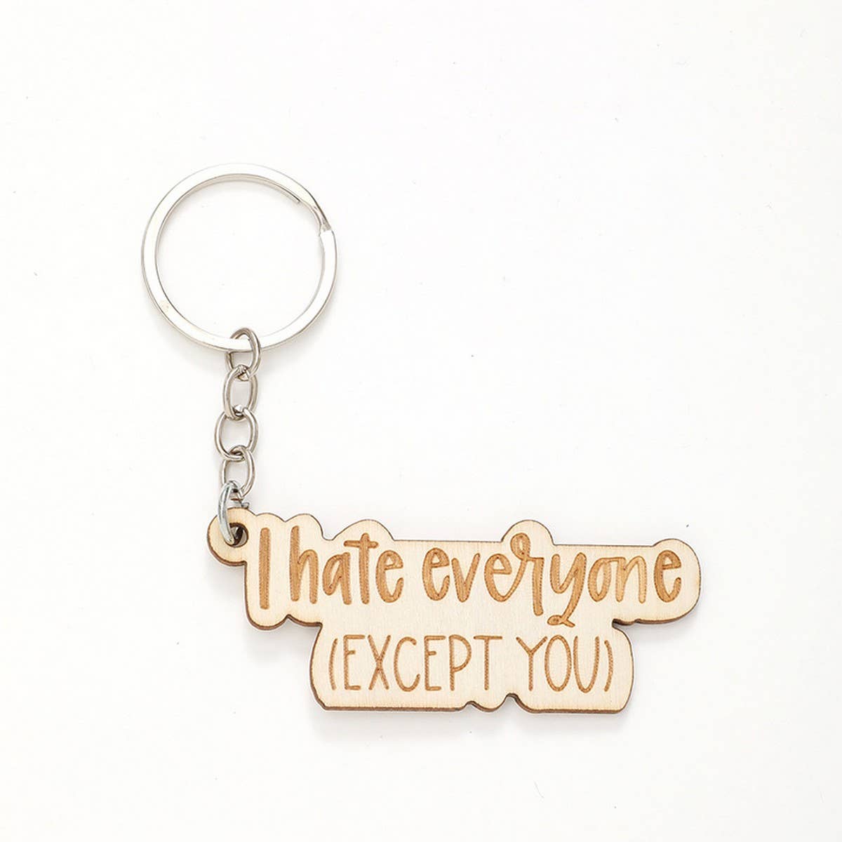 LASER ENGRAVED WOODEN KEYCHAIN