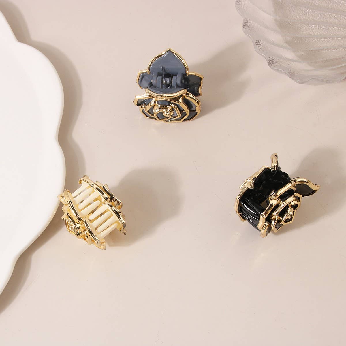 Sweet Rose Flower Hair Claw ? Small & Elegant