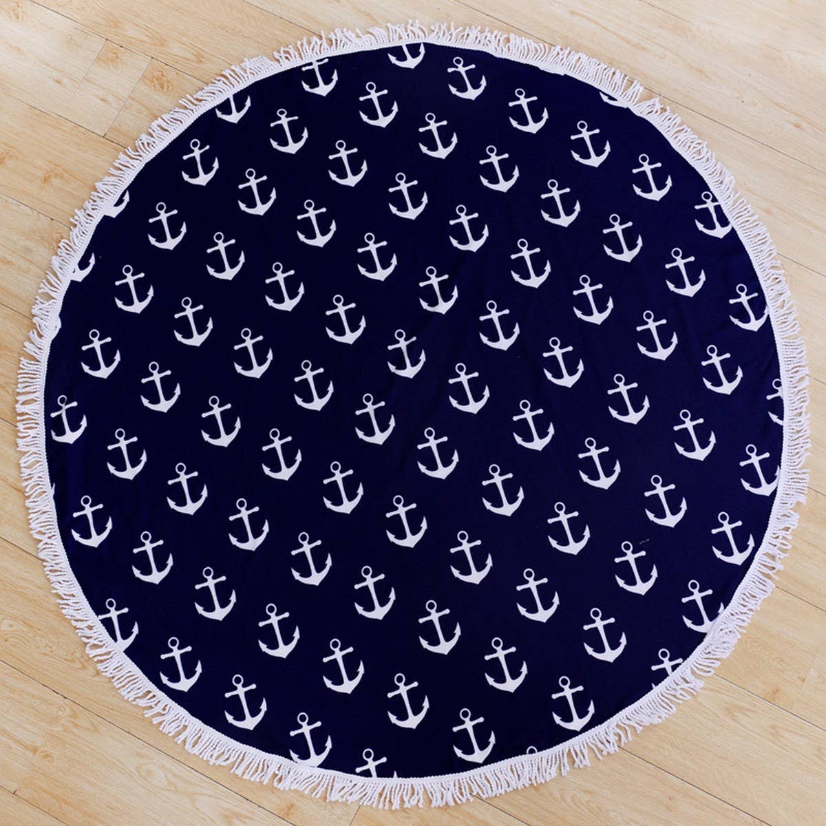 Round Microfiber Tassel Beach Towel Blanket